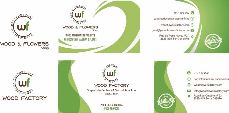Identidade corporativa da Wood & Flowers Factory